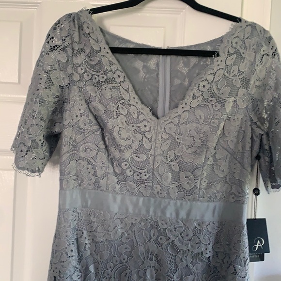 Adrianna Parpell long lace dress. Beautiful color gray. - Picture 3 of 5